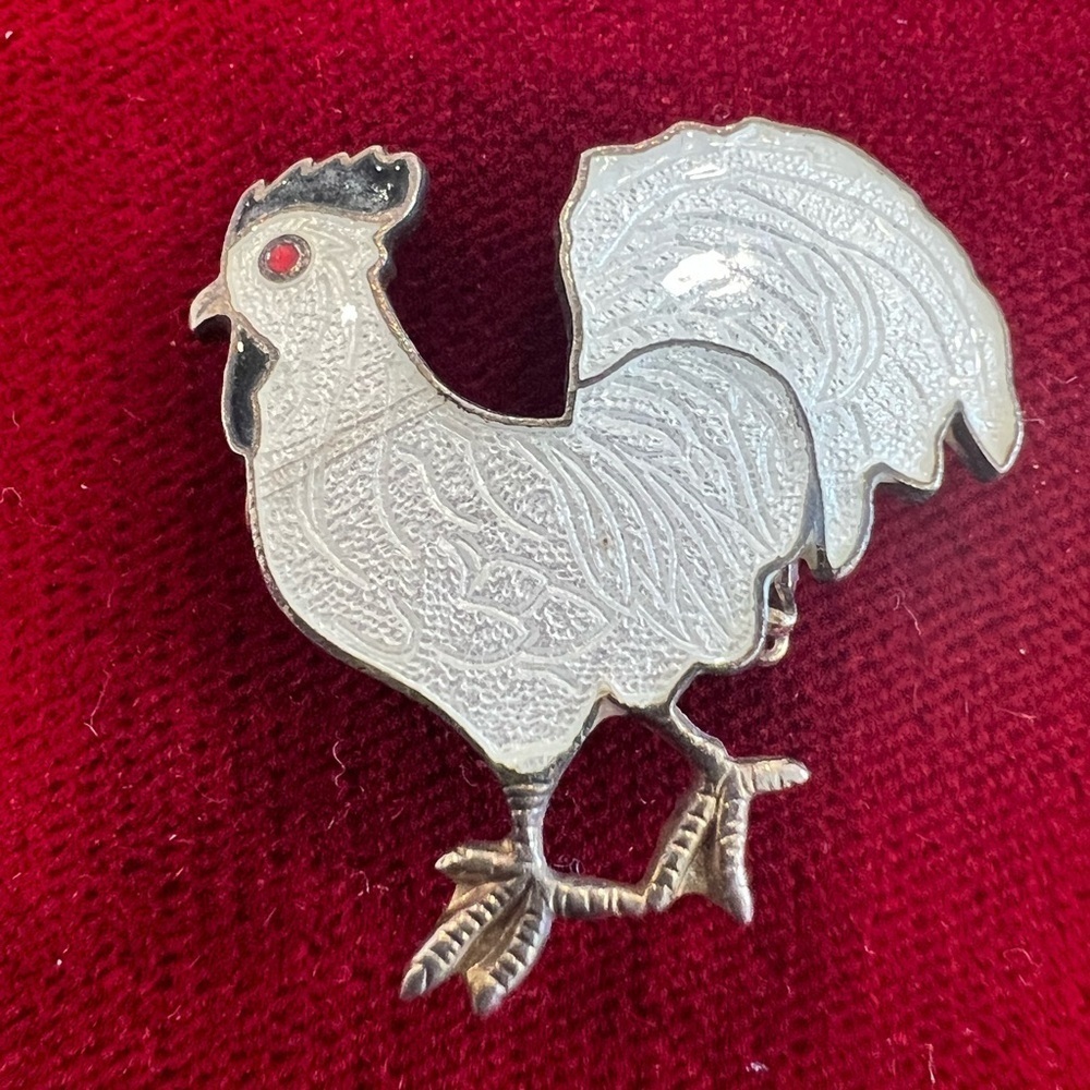 Vintage chicken brooch